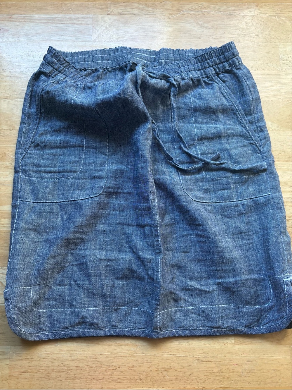 Lord & Taylor Blue Denim-Style Midi Skirt